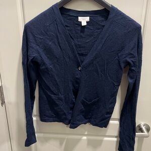 Lands End Navy Blue Cardigan
